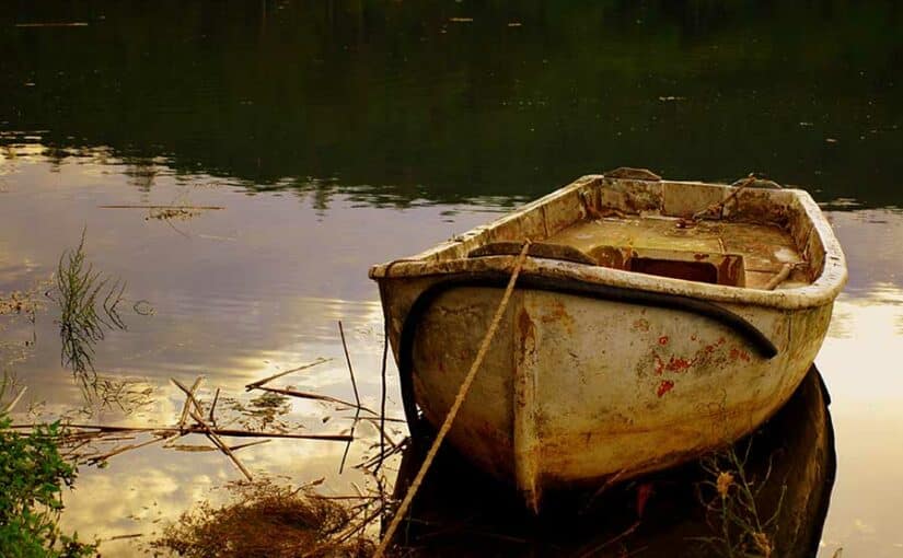 old boat in the water