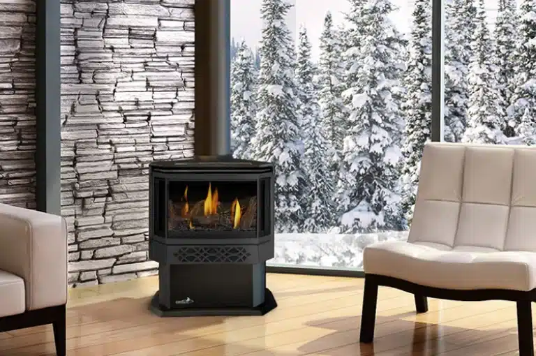 free standing gas fireplace